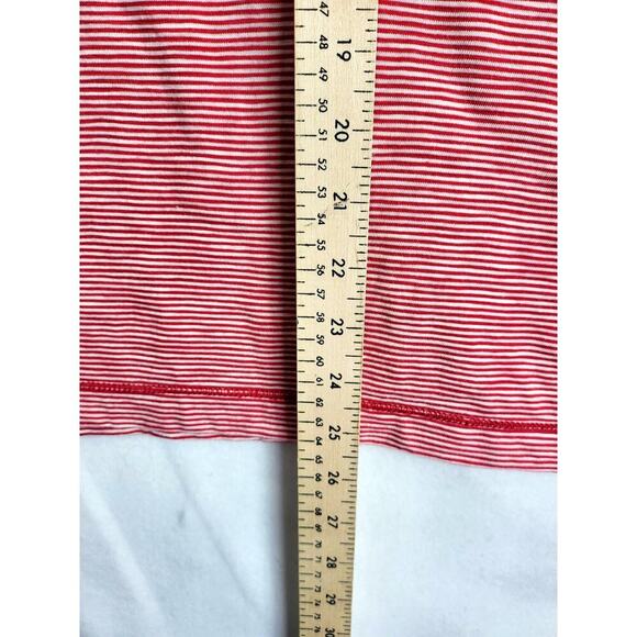 LRL Lauren Jeans Co Short Sleeve Top Nautical Red Cotton Striped Large #696 - Picture 7 of 14